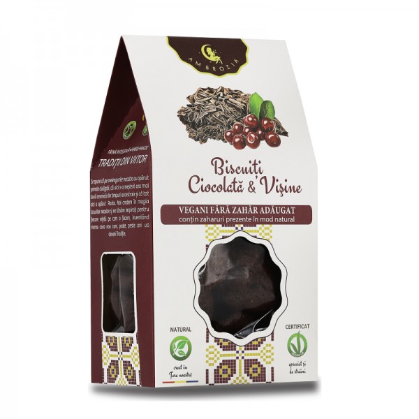 Biscuiți Vegani Ciocolată & Vișine (150 g)